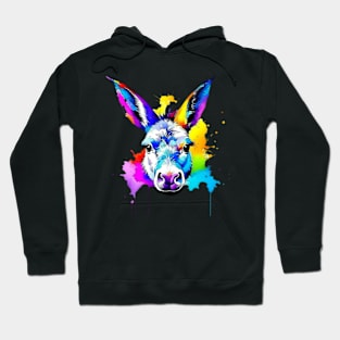 Miniature Donkey Face | Color Splash Hoodie